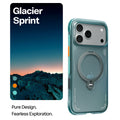 TORRAS Ostand Q3 Air Glacier Sprint teal phone case with ring stand for iPhone 17 Pro Max