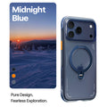 TORRAS Ostand Q3 Air case for iPhone 17 Pro Max, Midnight Blue, lightweight stand.