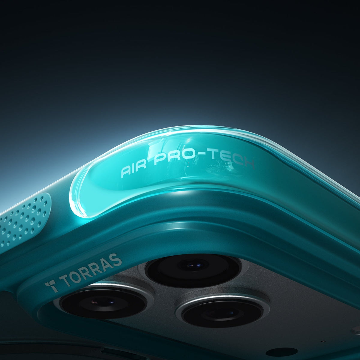 TORRAS Ostand Q3 Air case for iPhone 17 with teal finish and Air Pro-Tech protection.
