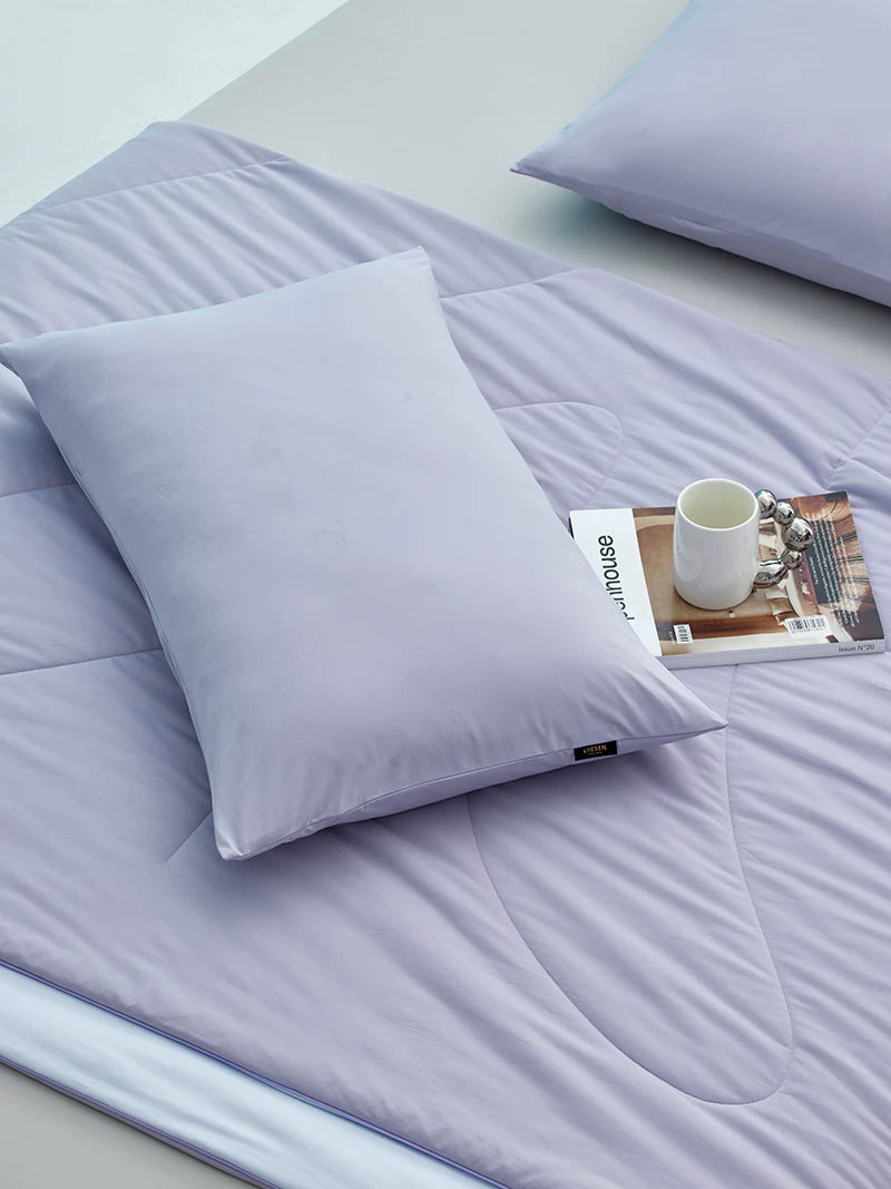 LIIESEN cooling summer quilt: fabric, quilting and bedroom styling; quilt only