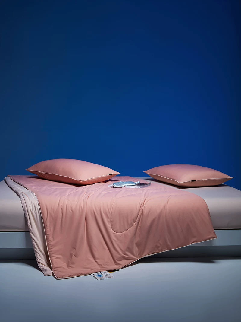 LIIESEN cooling summer quilt: fabric, quilting and bedroom styling; quilt only