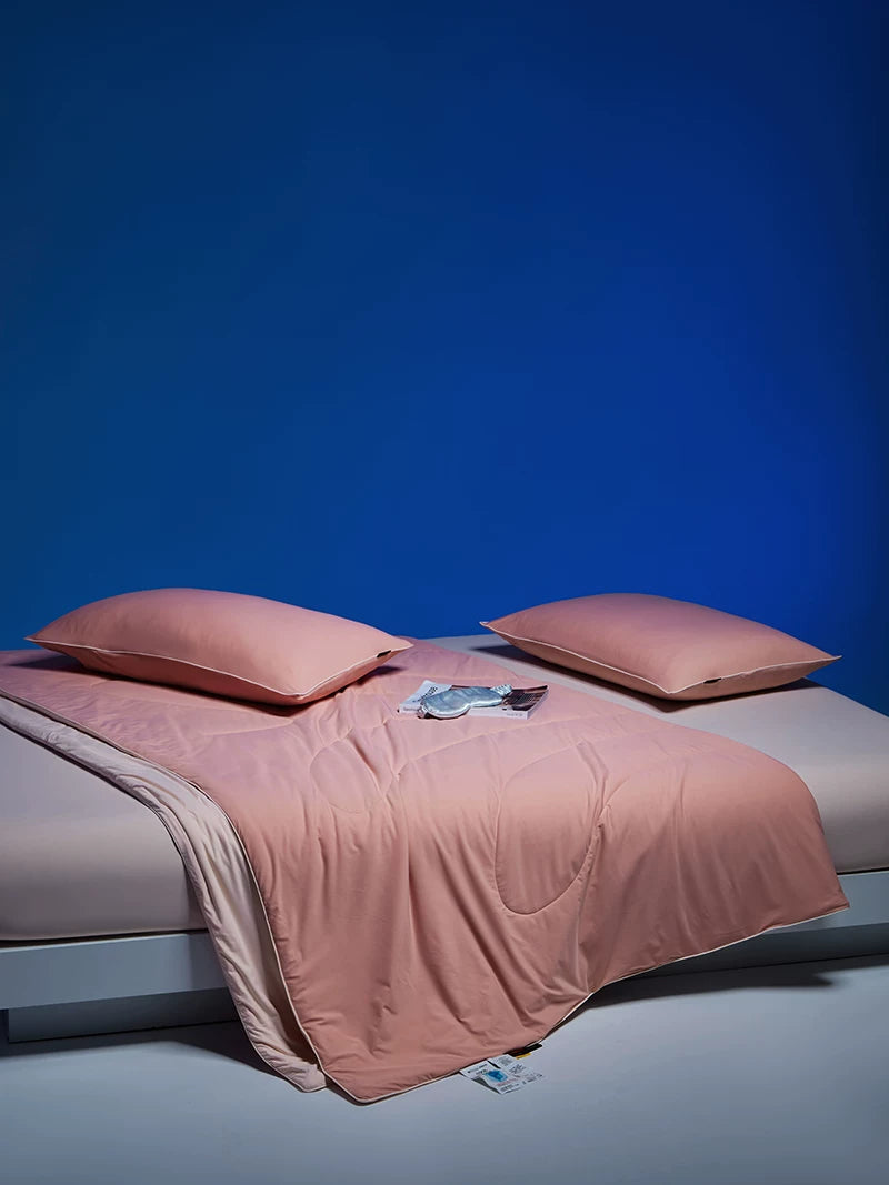 LIIESEN cooling summer quilt: fabric, quilting and bedroom styling; quilt only