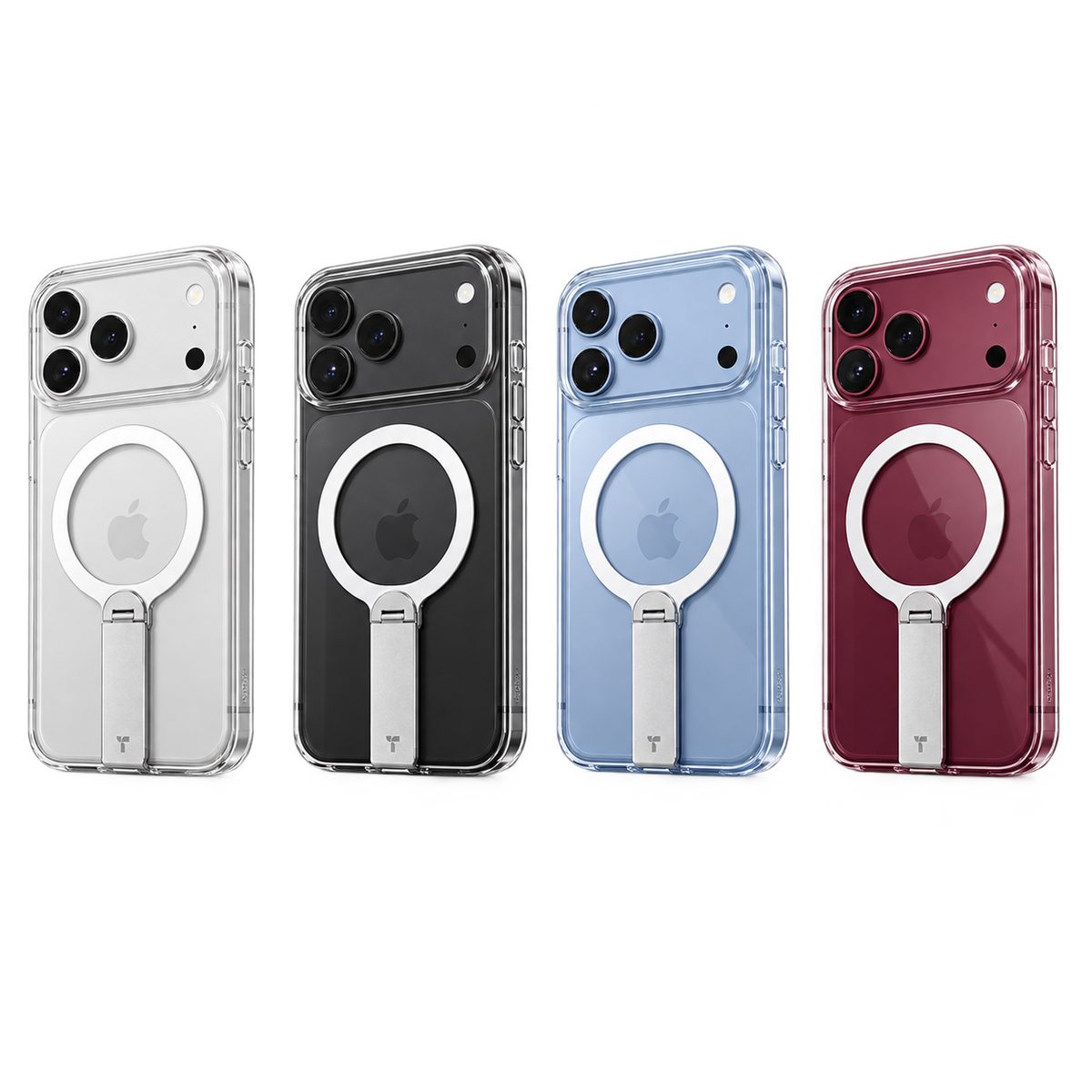 One clear LPro case design shown over four phone colours; series illustration
