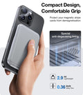 TORRAS minimalist leather slim wallet protects iPhone cards with magnetic stand & anti-degaussing.