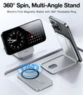 TORRAS minimalist magnetic wallet with 360° rotatable stand.