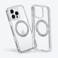O1S Clear case for iPhone 16 Pro Max with White Titanium phone