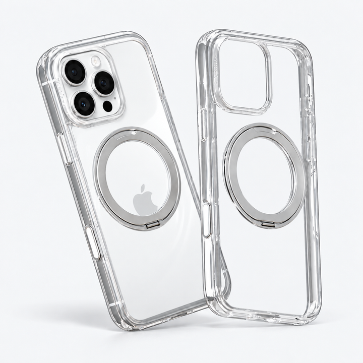 O1S Clear case for iPhone 16 Pro Max with White Titanium phone