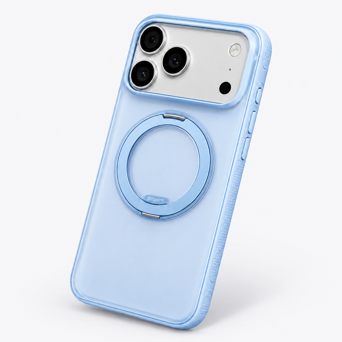 Ostand O3 Fitness sky-blue case with Silver iPhone 17 Pro Max