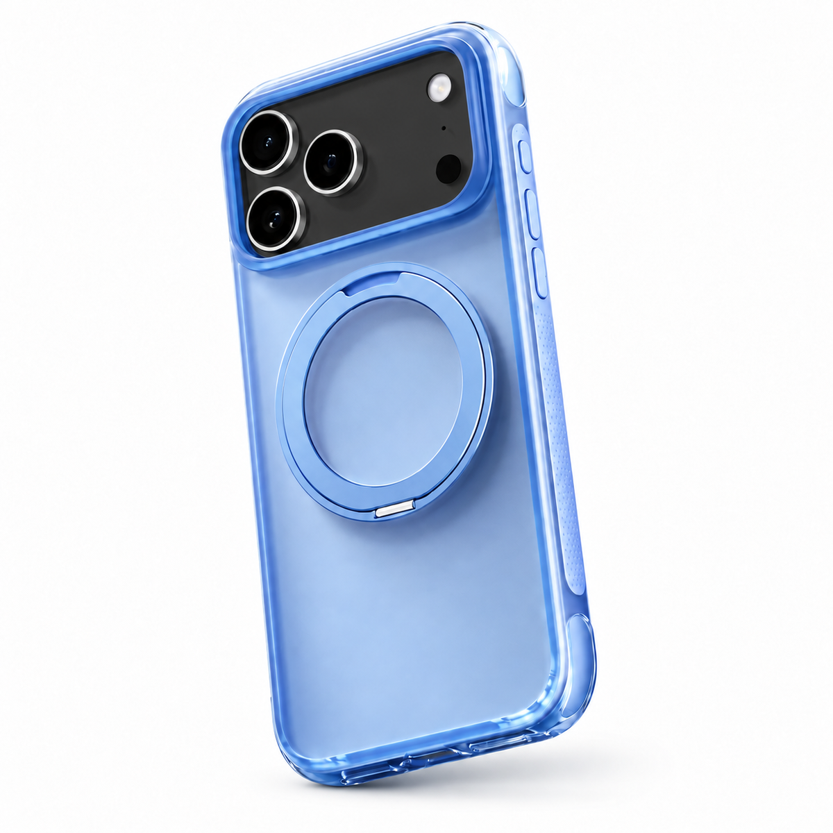 Ostand O3 Air Island Blue case on Deep Black phone