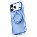 Ostand O3 Air Island Blue case on Silver phone
