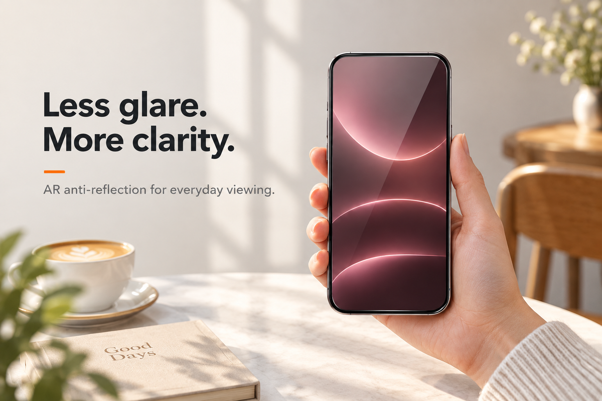 Illustrative everyday AR anti-reflection viewing with OrigArmor Pro