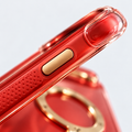 Blazing Steed Q3 Air - dotted red grip, gold button and clear cushioned corner