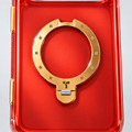 Blazing Steed Q3 Air - gold Q-shaped ring stand and hinge detail