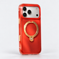 TORRAS Ostand Q3 Air Case for iPhone 17 Pro - Blazing Steed, translucent red with a gold ring stand