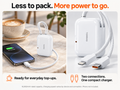 PB19 daily charging scene and USB-C and Lightning connector close-up