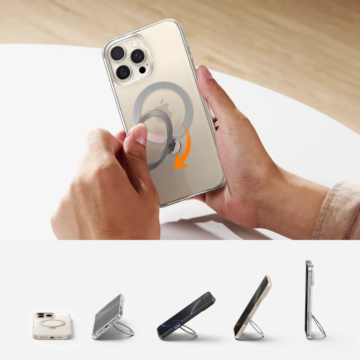 TORRAS Ostand Q3 Spin 360° magnetic stand for iPhone 16 Pro Max