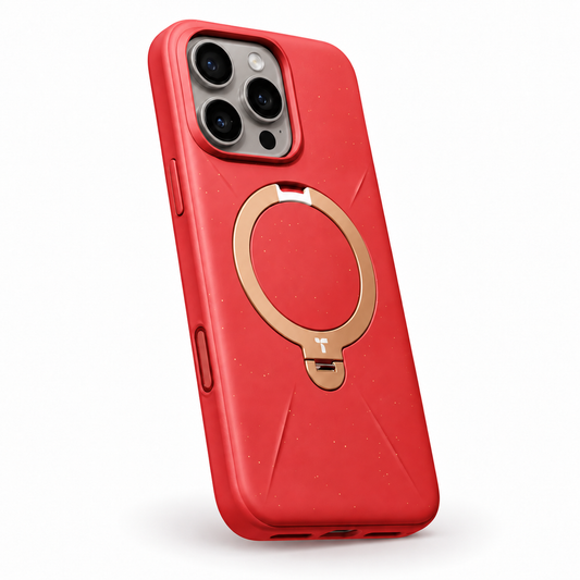 Radiant Red / Natural Titanium — iPhone 16 Pro Max
