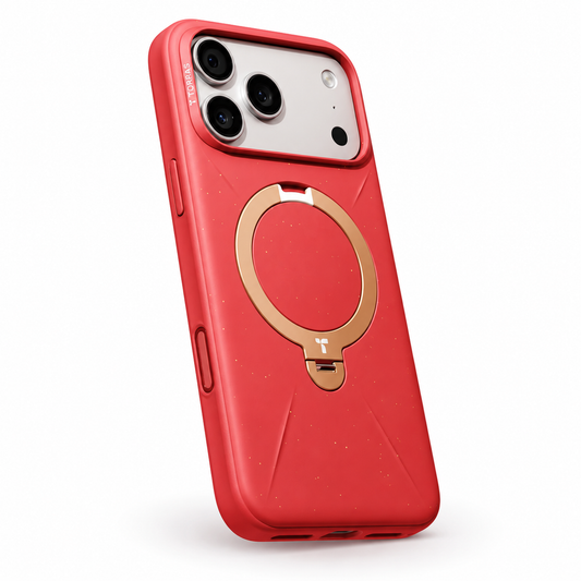 Q3 Pro Radiant Red case with Silver phone