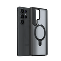 TORRAS Ostand Q1 Guardian case for Samsung S25 Ultra, clear back with magnetic ring.