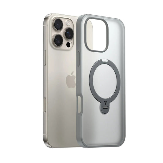 TORRAS Ostand Q3 Spin case for iPhone 16 Pro with magnetic ring and stand.