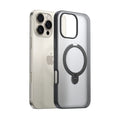 Transparent TORRAS Ostand Q3 Spin case for iPhone 16 Pro with 360° magnetic stand.