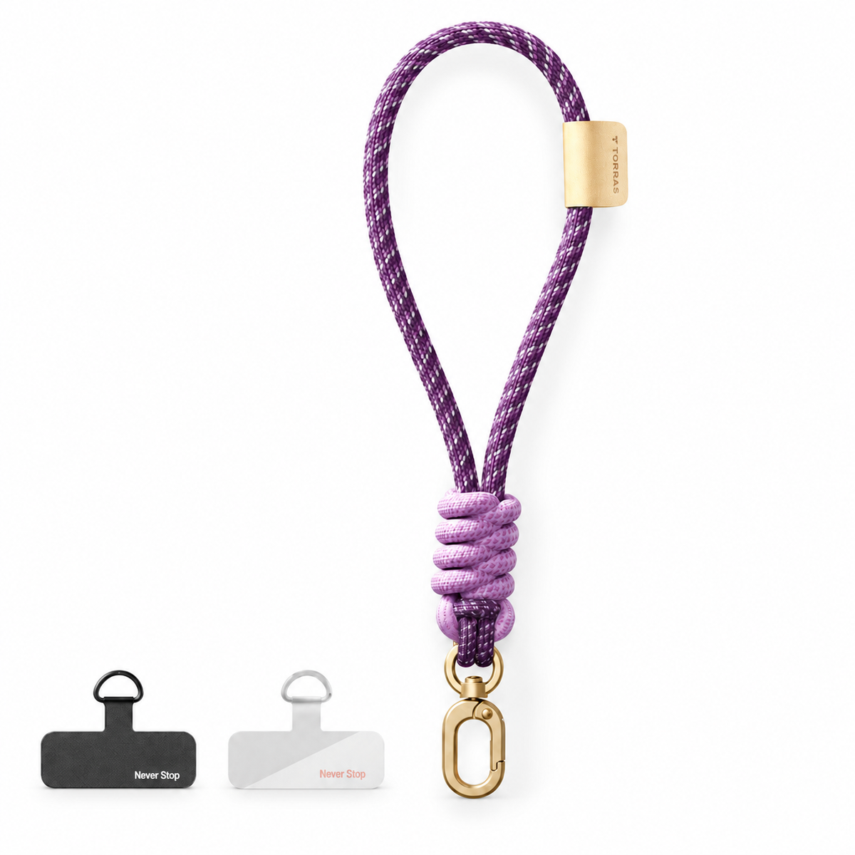Star Travel Braided Wrist Phone Strap - purple