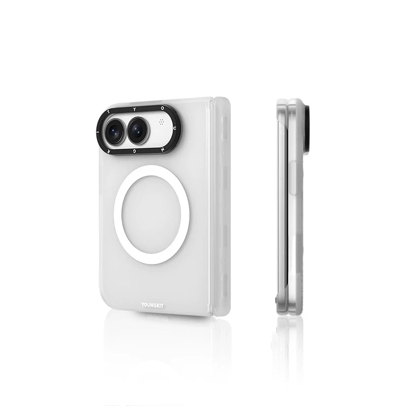 YOUNGKIT Hidden Sand Mist White case rear and side views