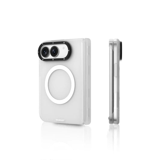 YOUNGKIT Hidden Sand Mist White case rear and side views